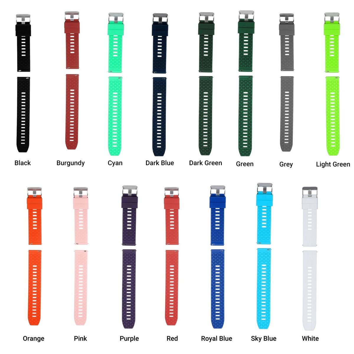 22mm Silicone Watch Strap Quick Release Watch Band With
