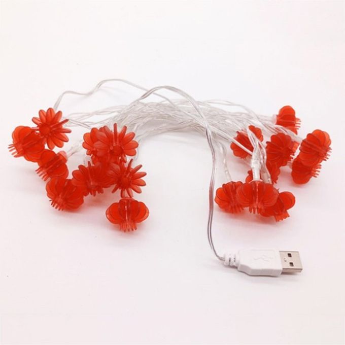20  S Round Red Lanterns String Lights USB Fairy String Lights De Oration-red