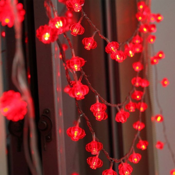 20  S Round Red Lanterns String Lights USB Fairy String Lights De Oration-red