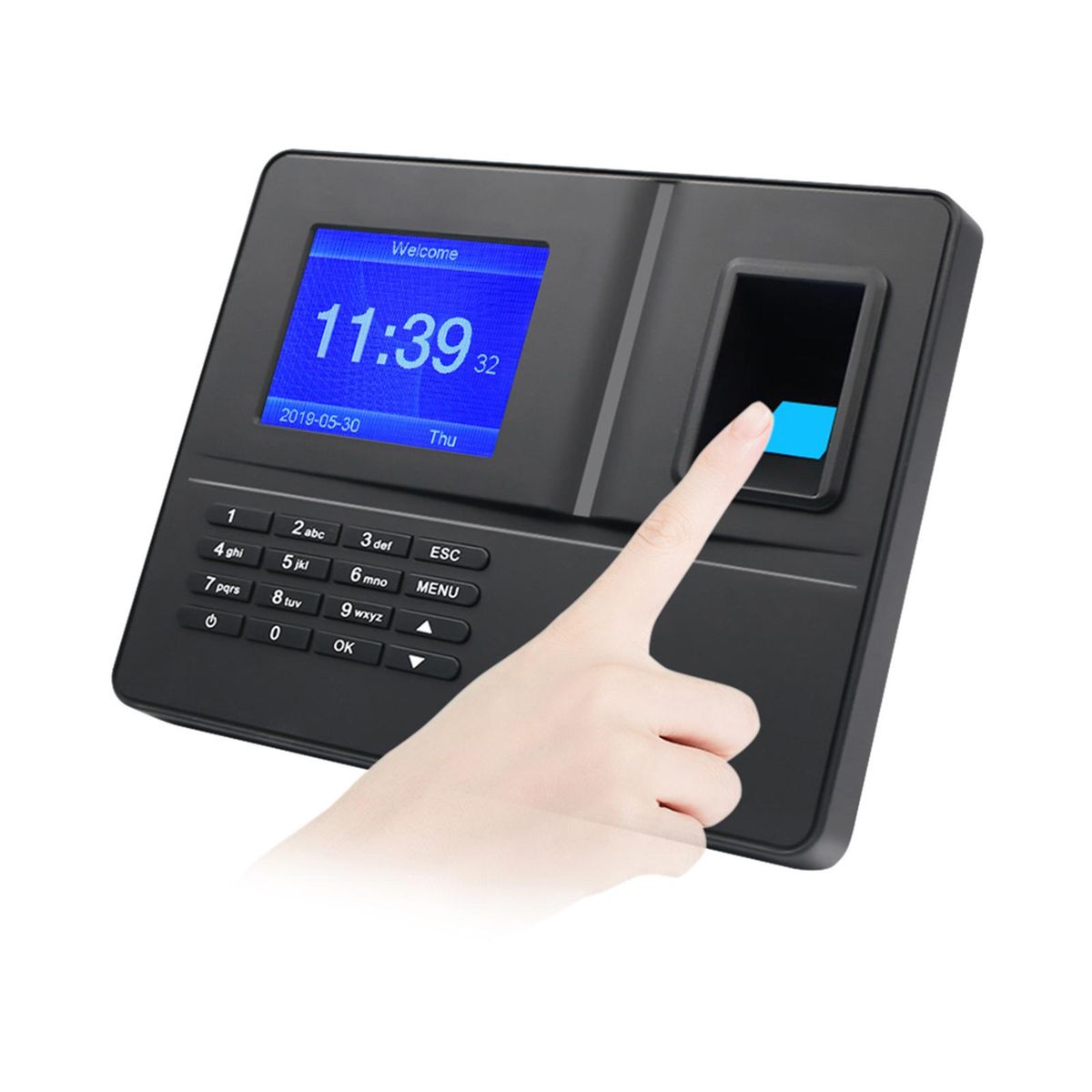 Intelligent Biometric Fingerprint Time Attendance Machine with 3.2 Inch TFT Display Screen Time Clock Fingerprint Password Employee Checking-in Recorder Reader Support USB Disk Ethernet Access Control Multi-language