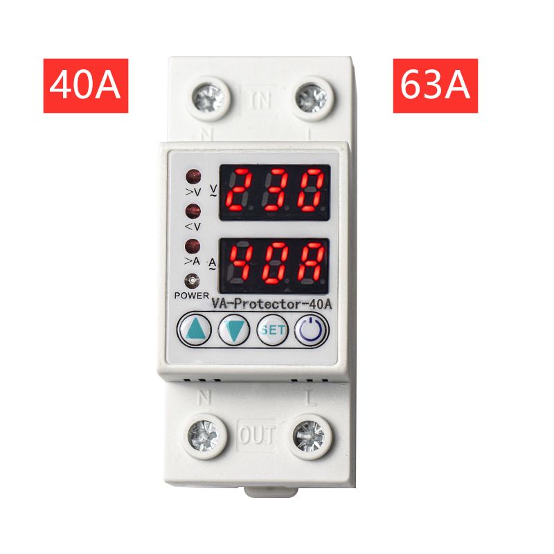 Dual Rail Display 230V 63A Home Usage LED Din 40A