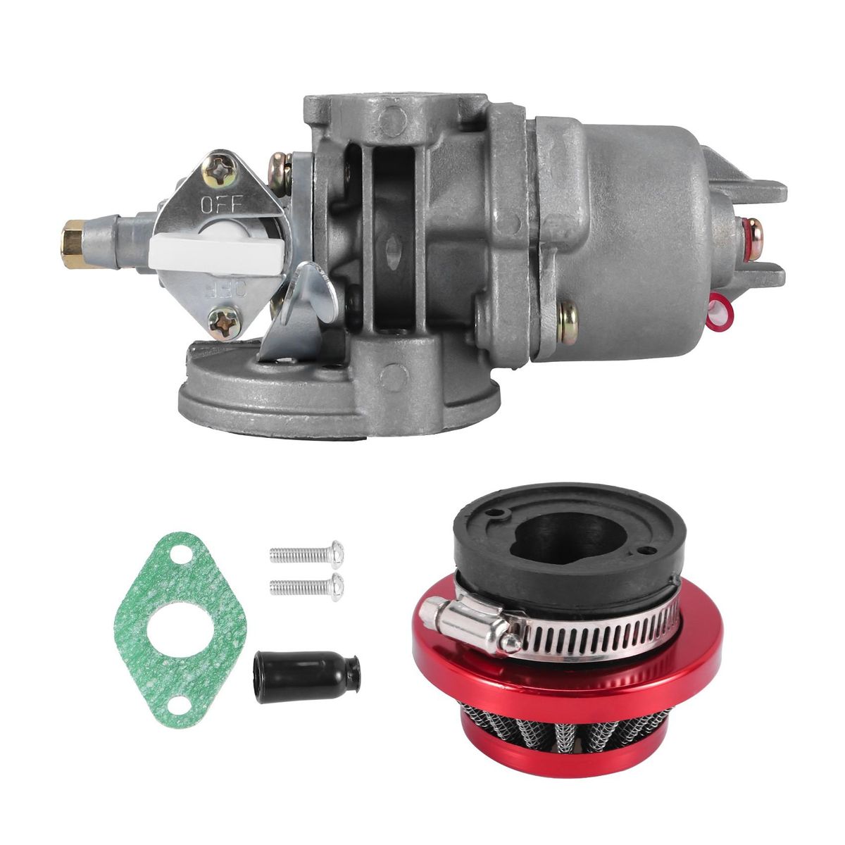 Carburetor Carby  Red Air Filter  Stack For 2 Stroke 47Cc 49Cc Engine Parts Mini Kids Atv Dirt Pocket Bike Minimoto