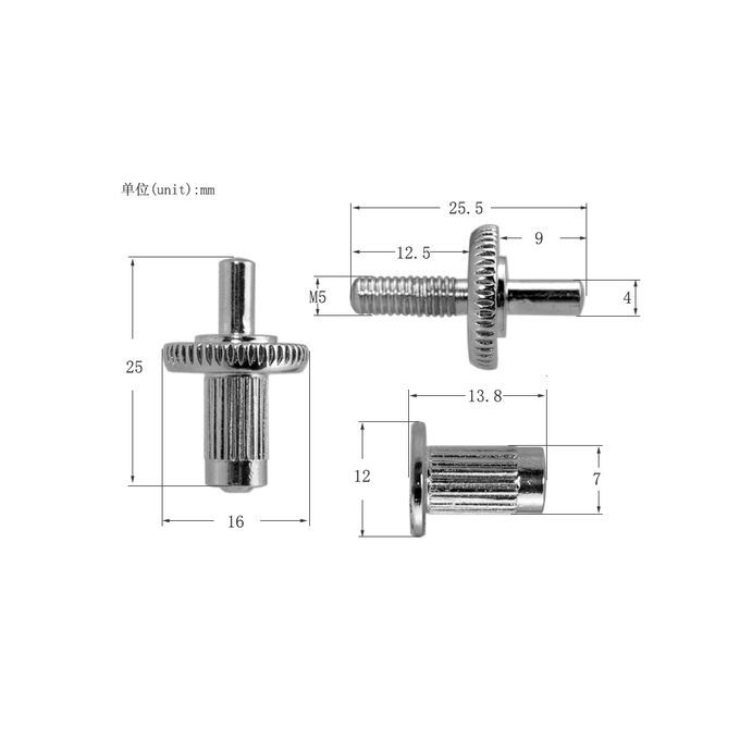 2pcs Guitar Bridge Studs Locking Posts For Les Paul Electric Silver