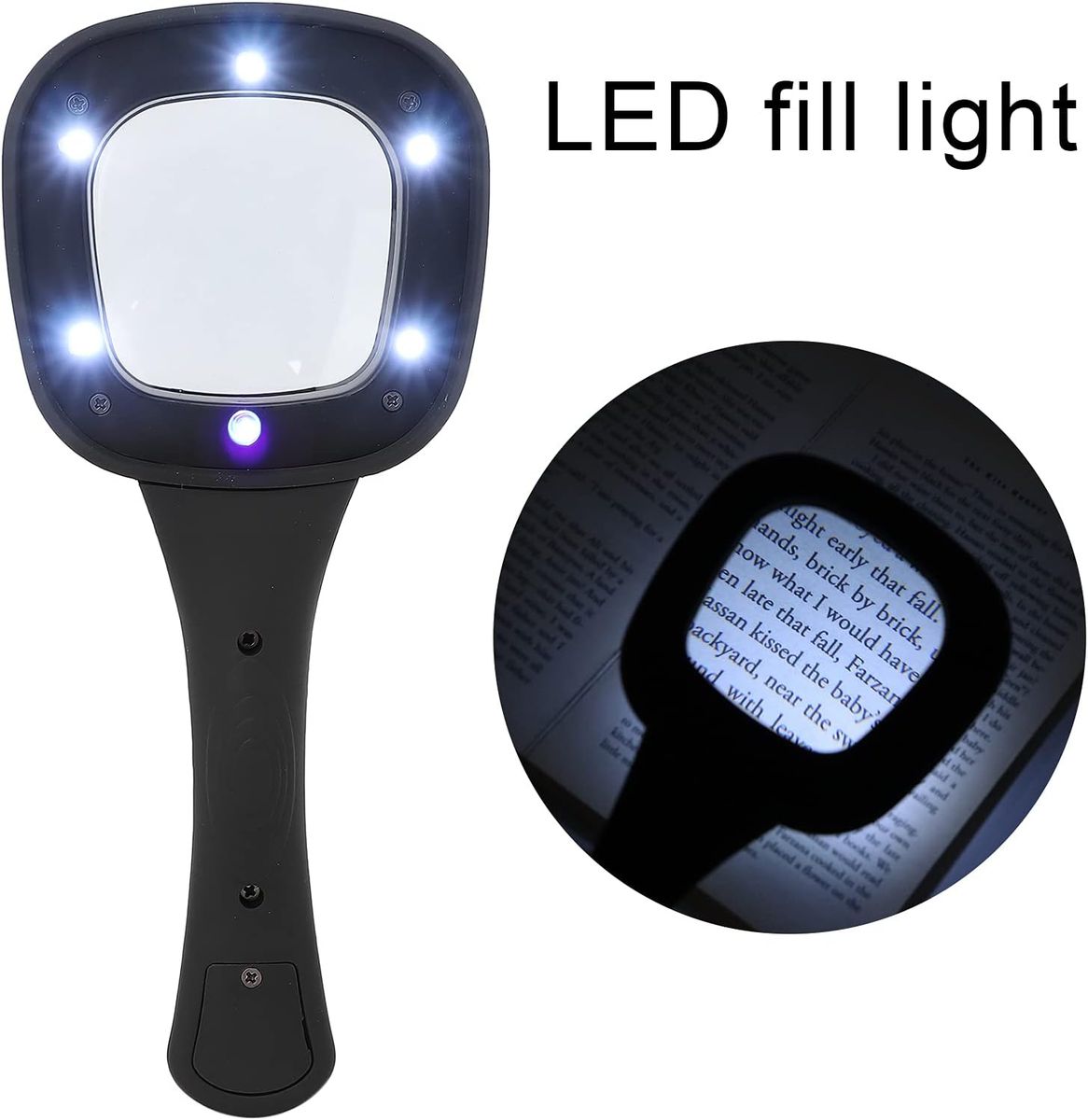 30X Portable Large Magnifier With 6 LED Lights