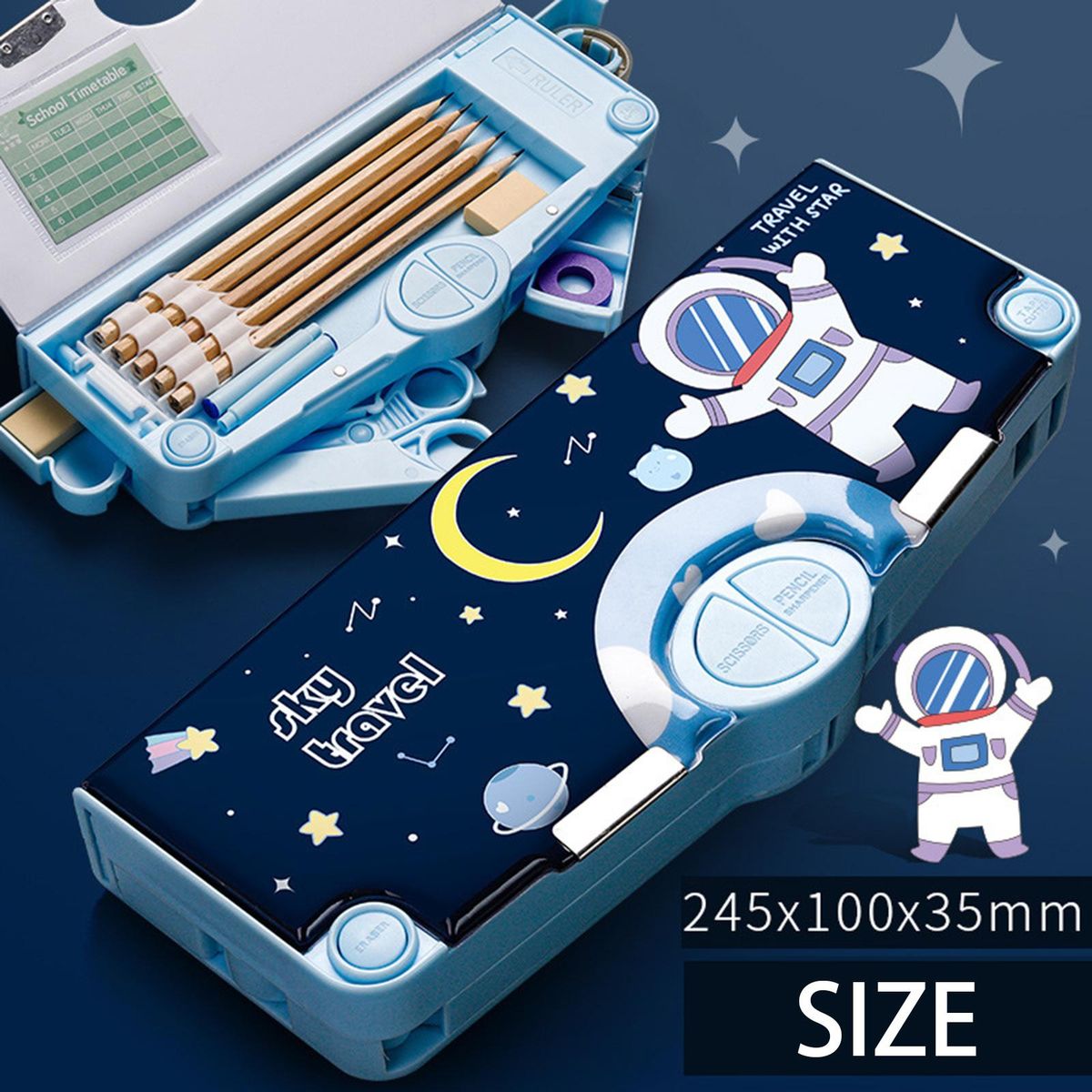 Pencil Case For   Supplies Middle School Astronaut