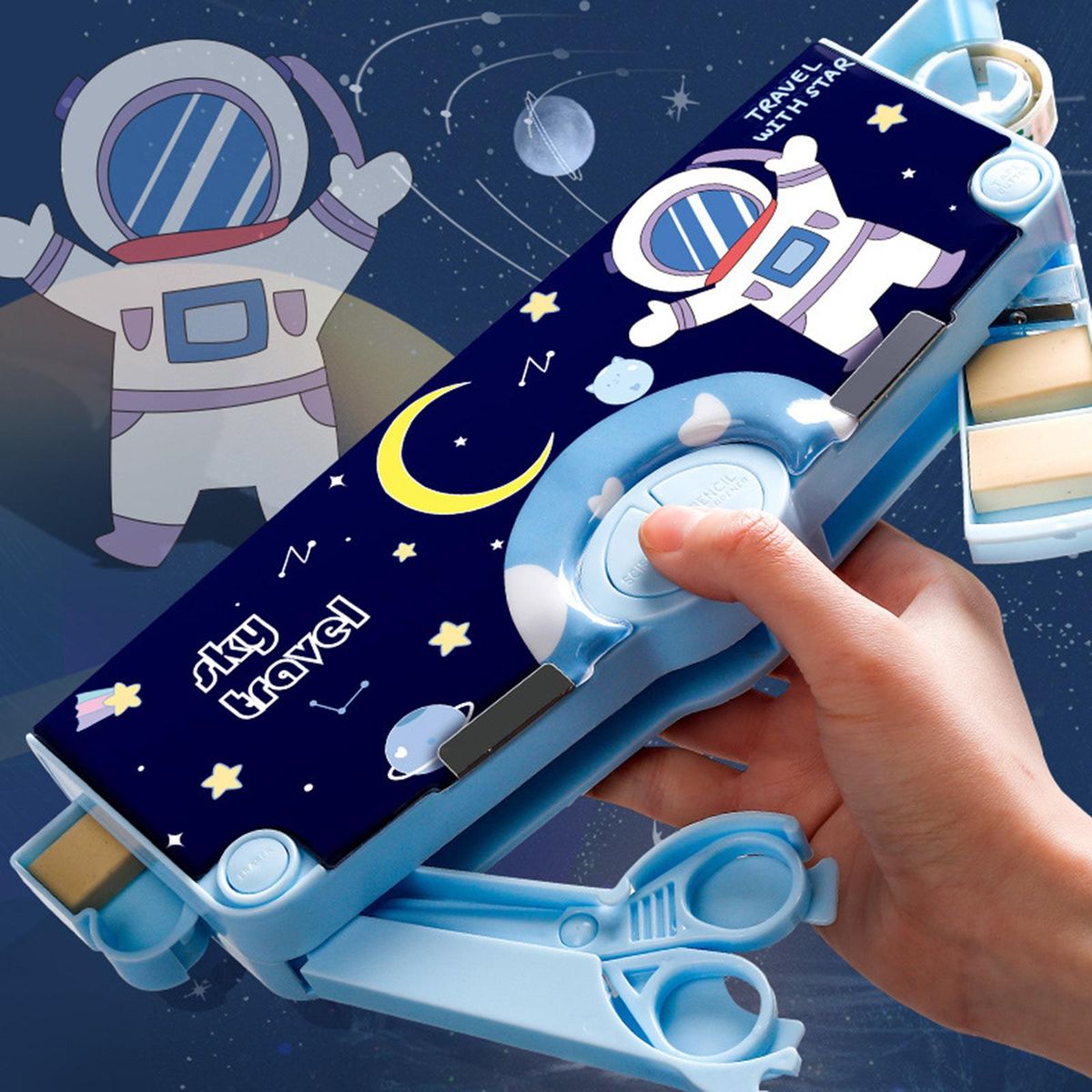 Pencil Case For   Supplies Middle School Astronaut
