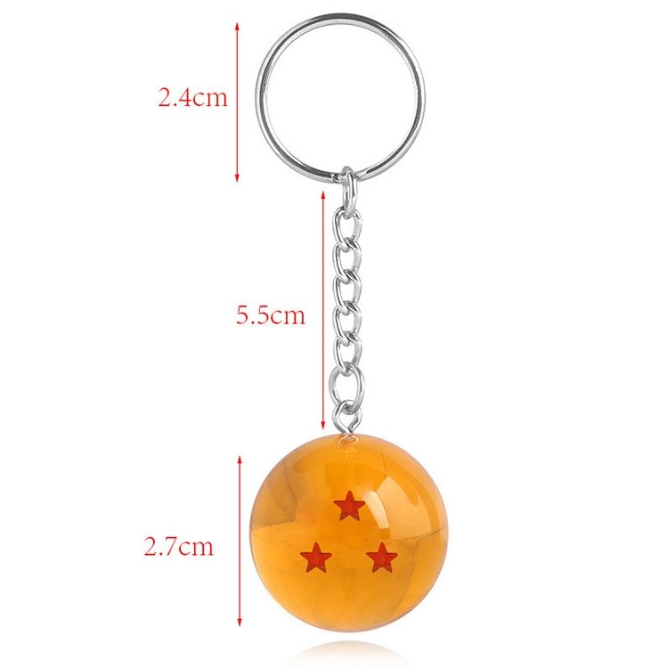2 PCS Anime 7 Stars Balls 2.7cm PVC Figures Toys Keychain(7 Star)