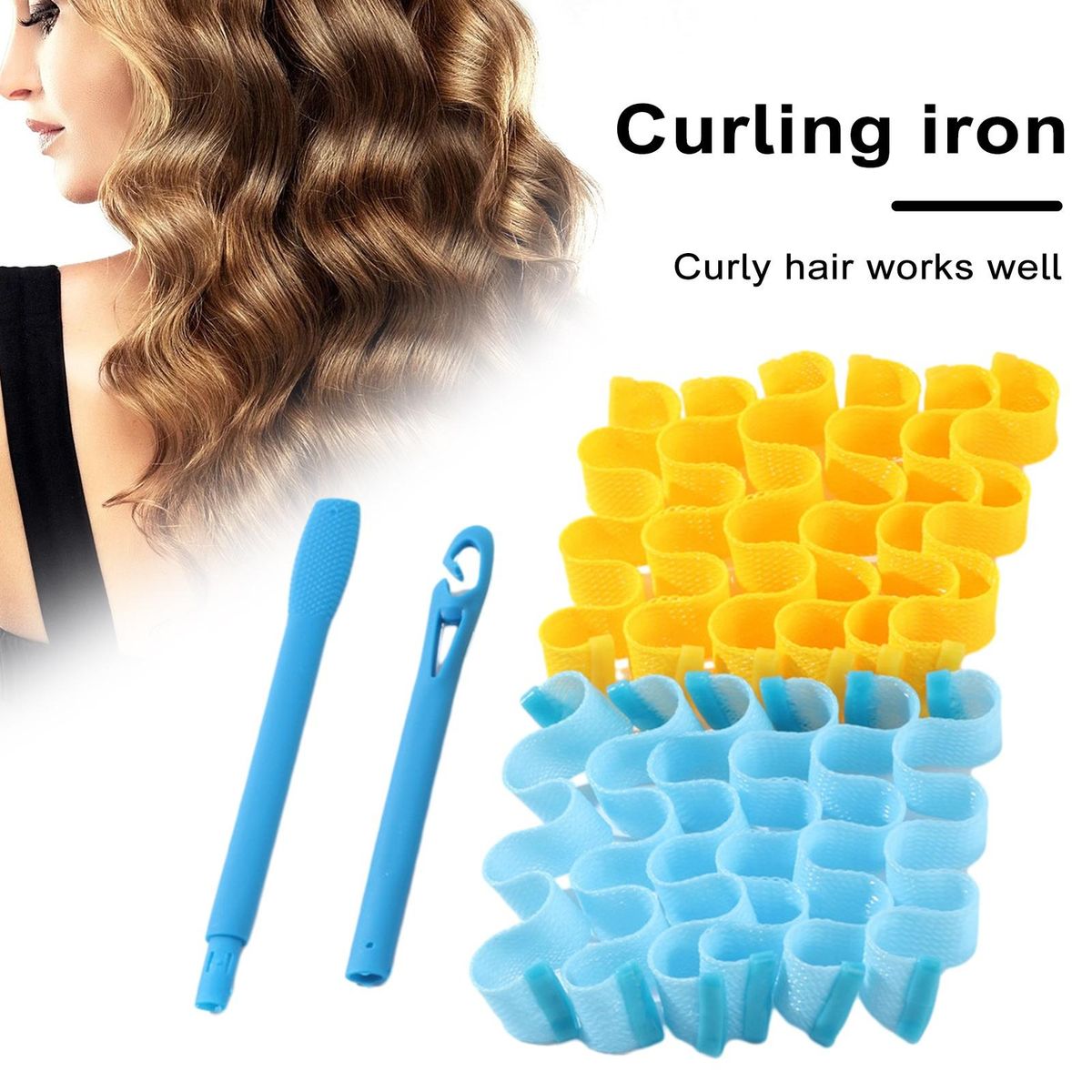 Hair Roller Kit Stretchy Hair Curling Kit Heatless Diy for Damage-free