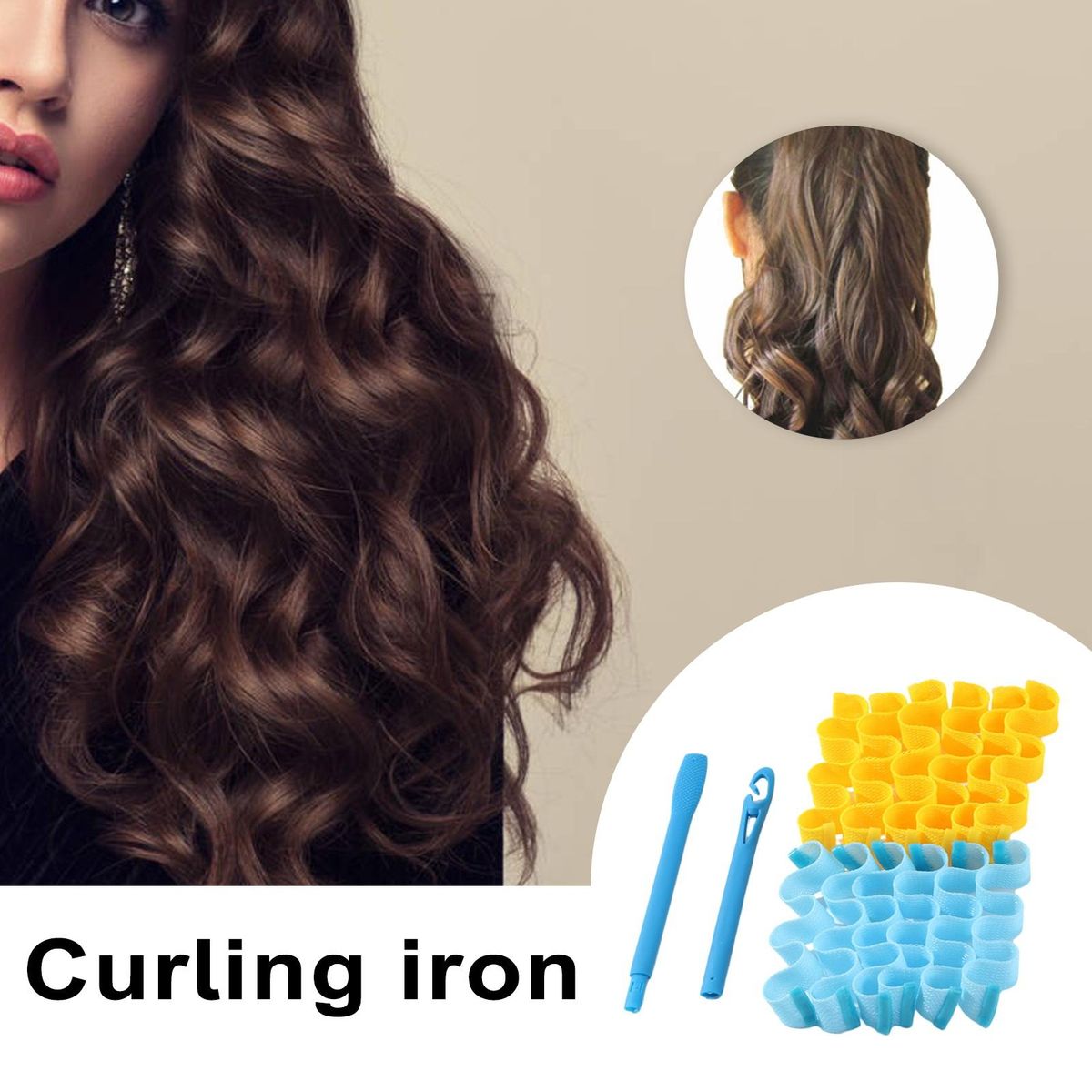 Hair Roller Kit Stretchy Hair Curling Kit Heatless Diy for Damage-free