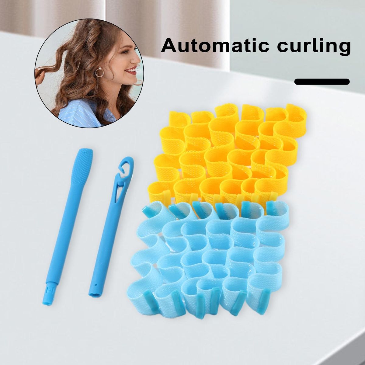 Hair Roller Kit Stretchy Hair Curling Kit Heatless Diy for Damage-free