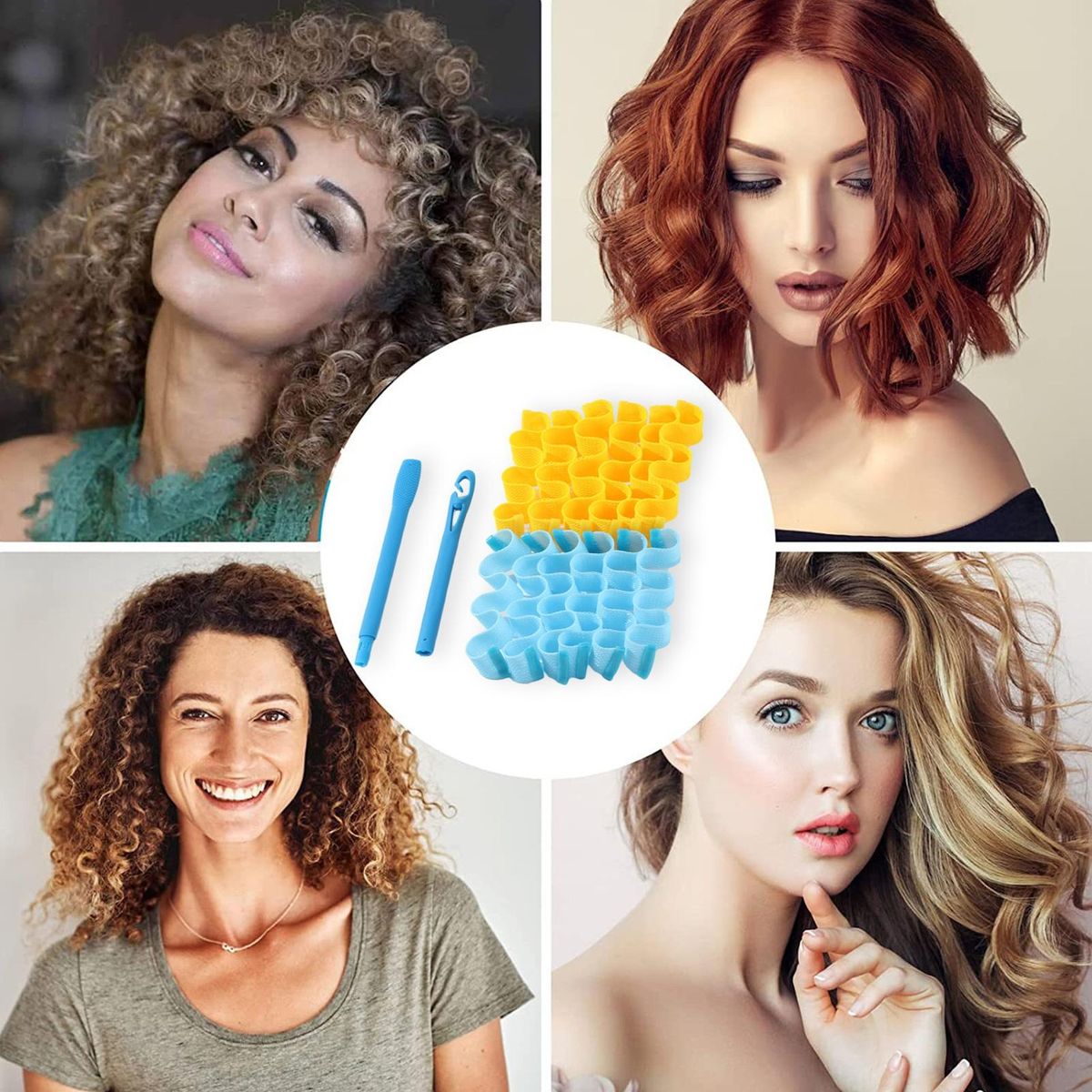 Hair Roller Kit Stretchy Hair Curling Kit Heatless Diy for Damage-free