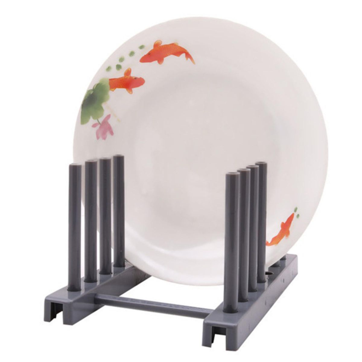 Pot Lid Holder Organizer Drying Rack For Dish Plate Gray