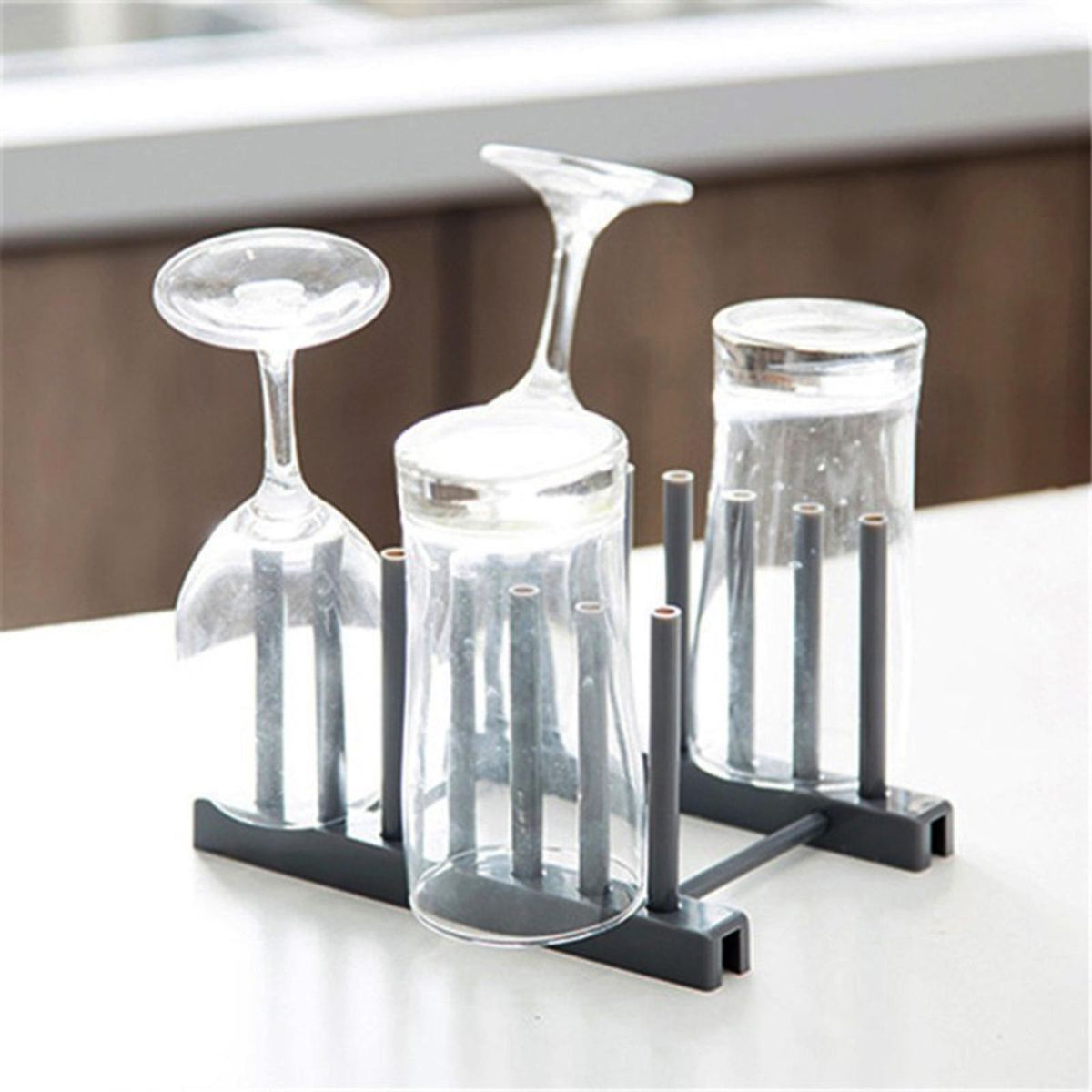 Pot Lid Holder Organizer Drying Rack For Dish Plate Gray