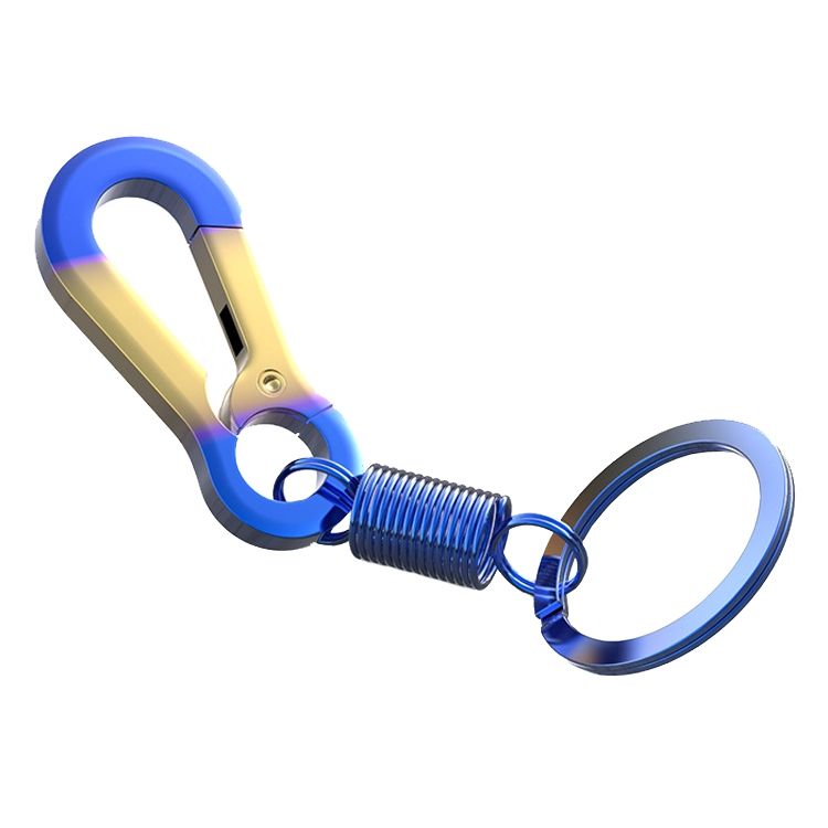 3 PCS SMCP2003 Burned Titanium Modified Key Keychain(Gold Blue)