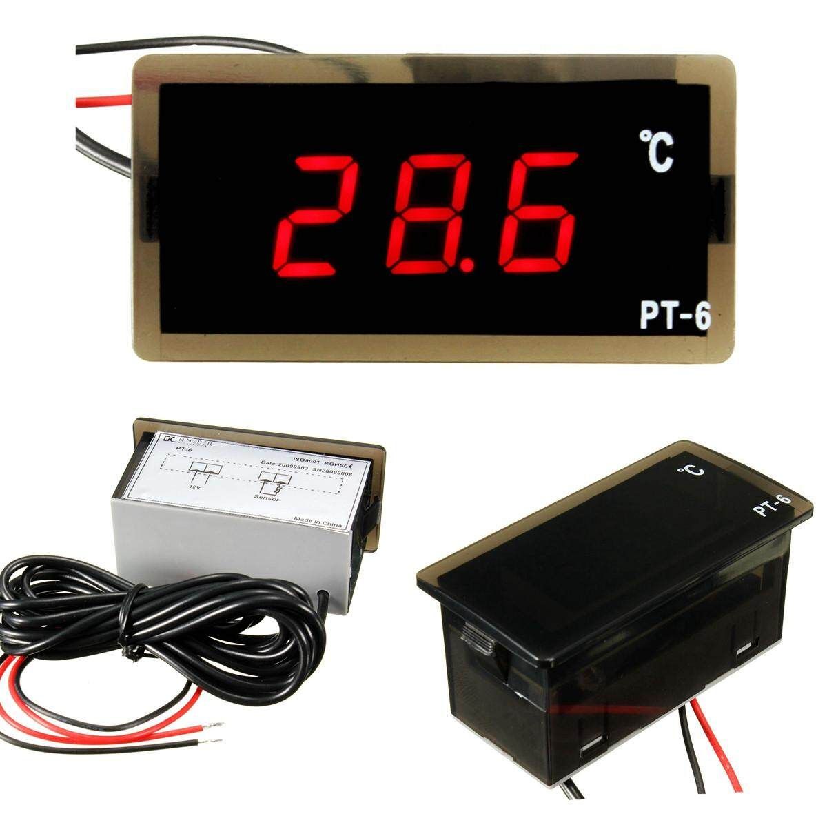 -40~110° 12V Car Digital LED Embedd Temperature Meter Sensor Probe