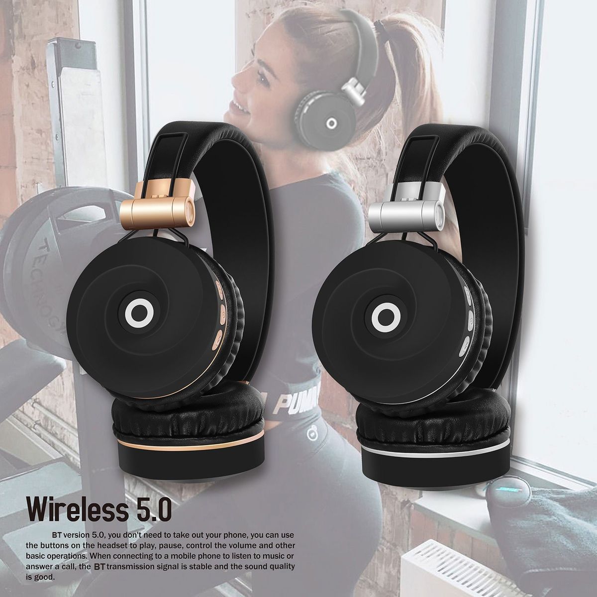 MH9 Head-mounted BT5.0 Wireless Headset Foldable Stereo