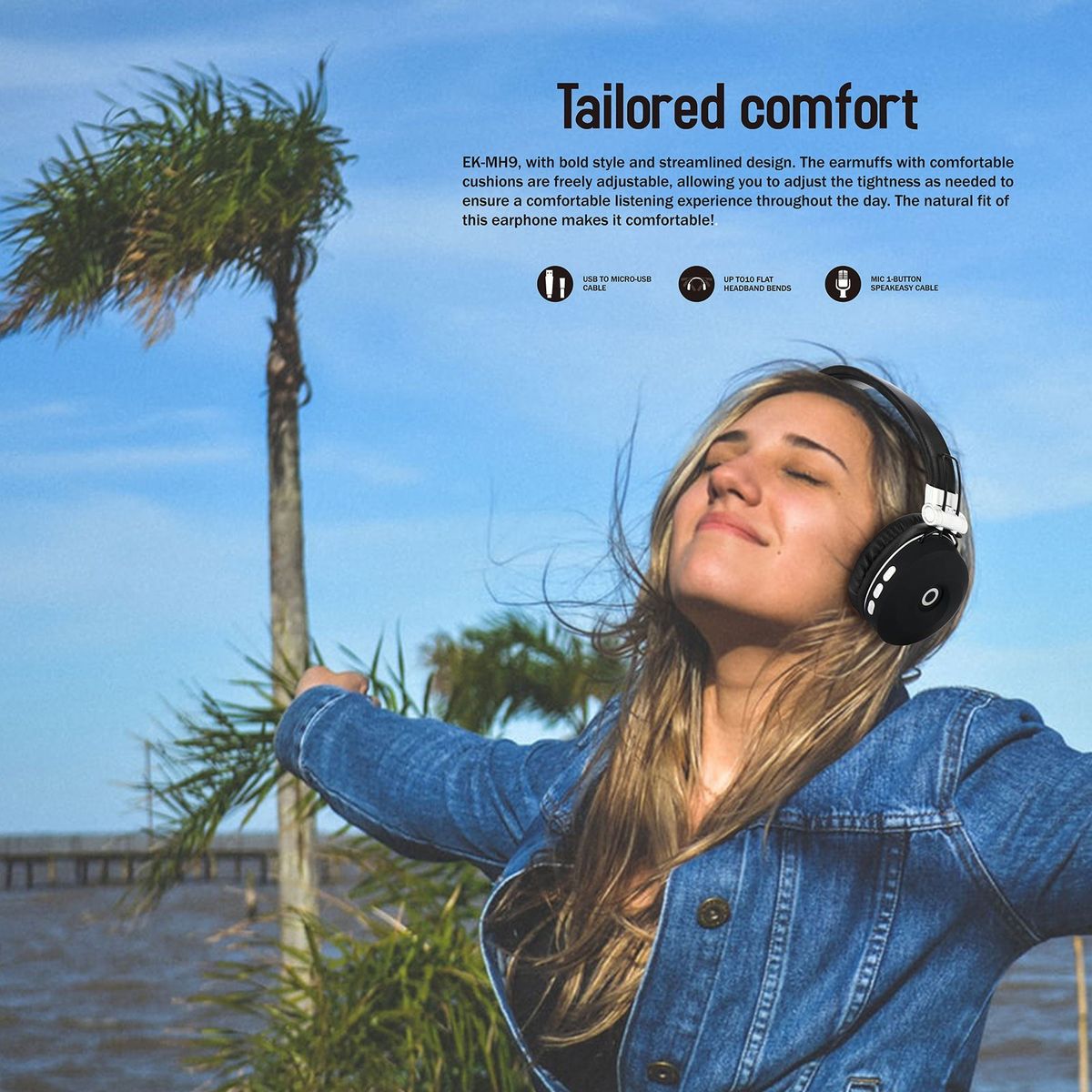MH9 Head-mounted BT5.0 Wireless Headset Foldable Stereo