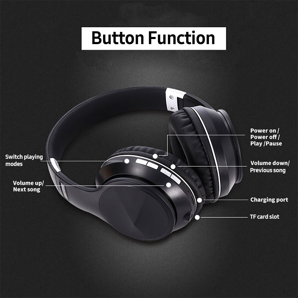 Portable BT 5.0 Headset Foldable Wireless Headphone Support