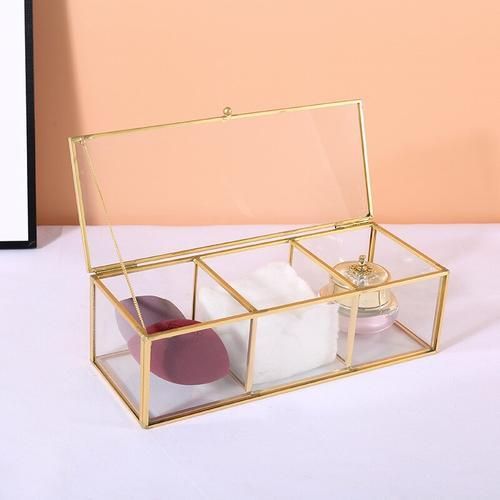 Cosmetic Storage Box Drawer Makeup Organizer With Lid Dust Proof Tools Desktop Glass Containers Case For Cosmetics