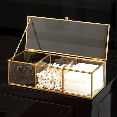 Cosmetic Storage Box Drawer Makeup Organizer With Lid Dust Proof Tools Desktop Glass Containers Case For Cosmetics