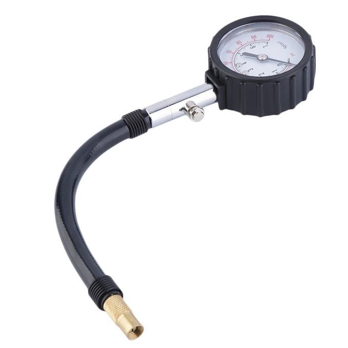 Vehi Le Tru K  Ar Tyre Tire Air Pressure   0-100PSI Tester Dial Meter-Black + White