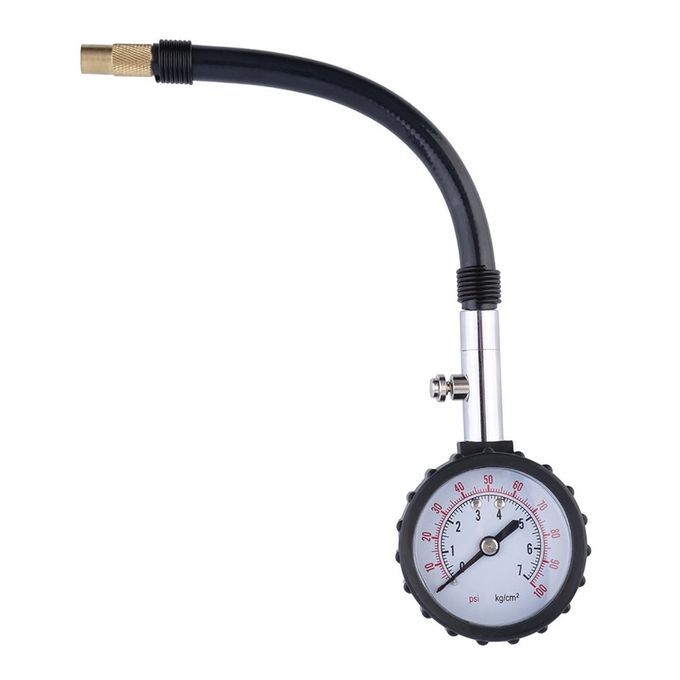 Vehi Le Tru K  Ar Tyre Tire Air Pressure   0-100PSI Tester Dial Meter-Black + White