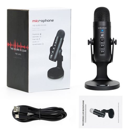 Professional Condenser Microphone PC Studio USB Microphone For Computer Gaming Streaming Video Mic Podcasting Recording