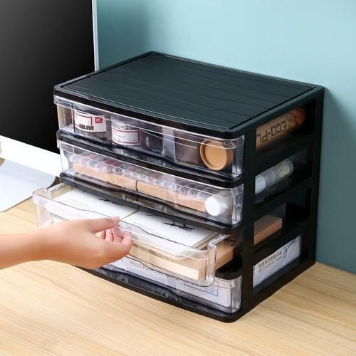 Multi Layer Plastic Desktop Drawer Storage Box Cosmetics Jewelry Finishing Transparent Storage Box Dressing Table Shelf
