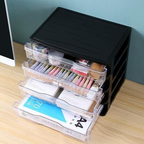 Multi Layer Plastic Desktop Drawer Storage Box Cosmetics Jewelry Finishing Transparent Storage Box Dressing Table Shelf