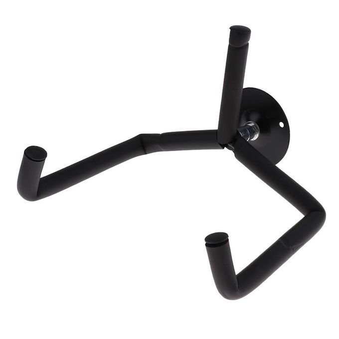 Horizontal Guitar Wall Hanger Safety Wall Mount Holder Slatwall Black