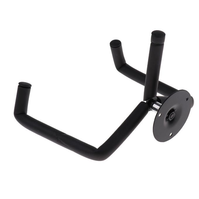 Horizontal Guitar Wall Hanger Safety Wall Mount Holder Slatwall Black