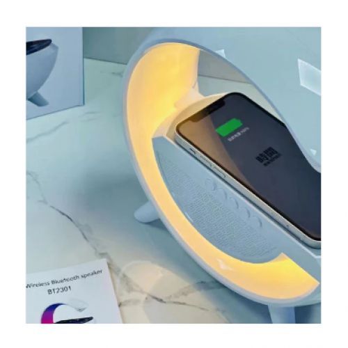 Bluetooth Speaker 3 In1 + Wireless Charger + Led Lamp  Bluetooth Wireless Charging LED RGB Convenient Mobile Charging