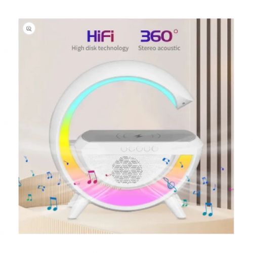 Bluetooth Speaker 3 In1 + Wireless Charger + Led Lamp  Bluetooth Wireless Charging LED RGB Convenient Mobile Charging