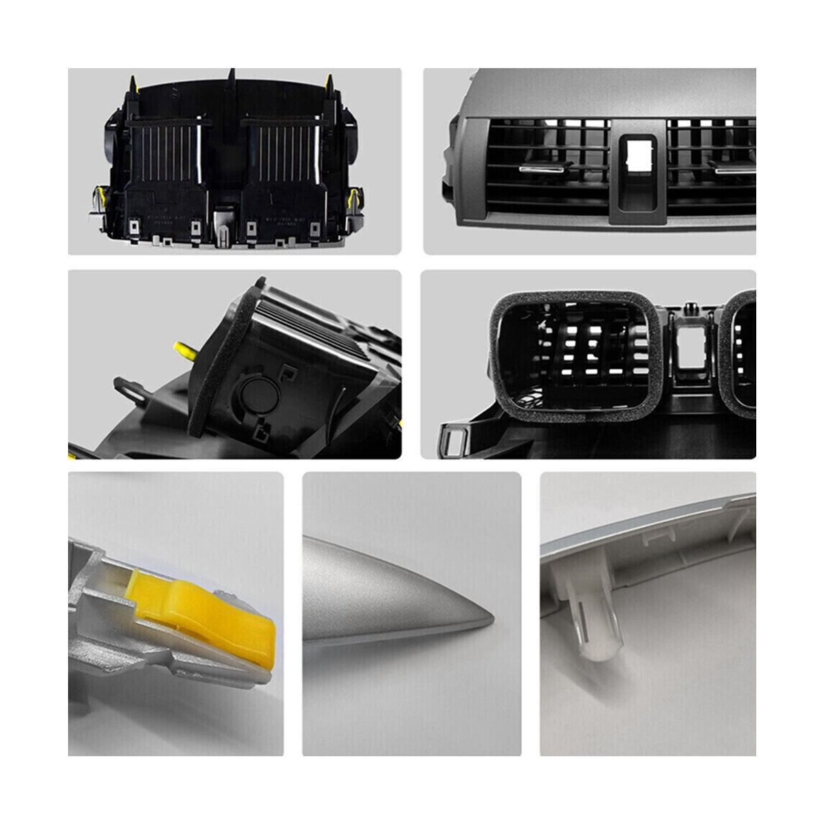 Car Central Dash A/C Air Vents Outlet Grille Panel+Chrome Trim Strip for Toyota Corolla Altis 2007-2013 55670-02160
