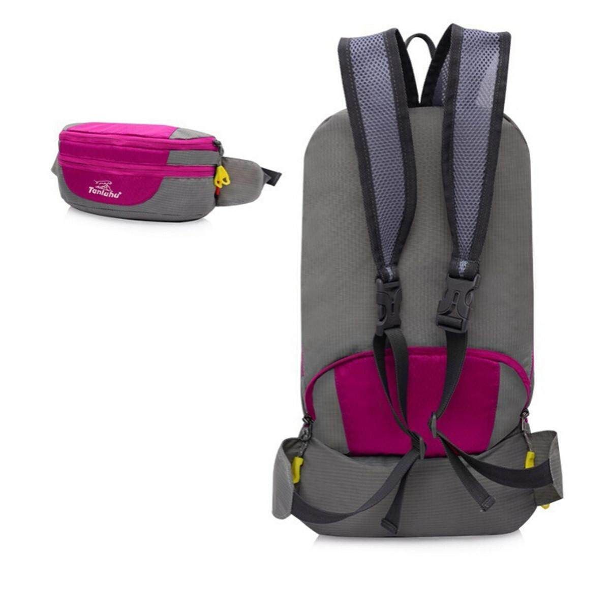 New Waterproof Outdoor Sports Hiking Camping Backpack Travel Large Shoulder Bag Rose Red