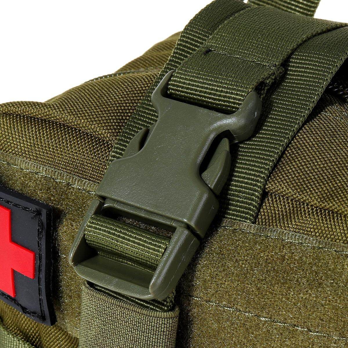 600D Nylon Outdoor Bag Travel First Aid Kit Multifunctional Pack Camping Climbing Bag Emergency Case Survival Military Green