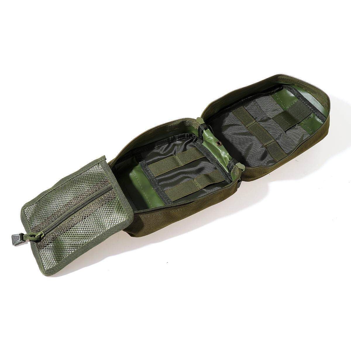 600D Nylon Outdoor Bag Travel First Aid Kit Multifunctional Pack Camping Climbing Bag Emergency Case Survival Military Green