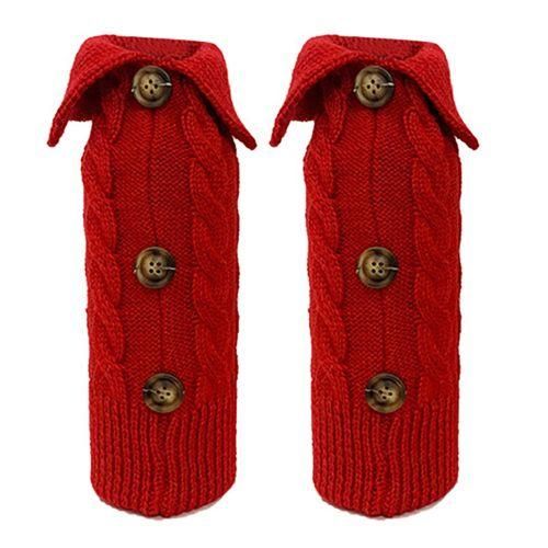 2 Pcs Christmas Wine Bottle Cover Bags Knitted Wine
