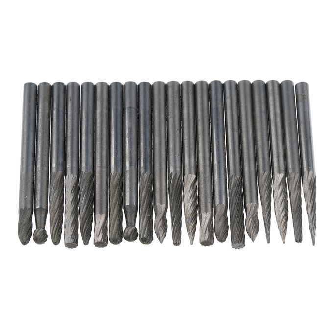 20Pcs HSS Routing Router Bits Burr Rotary Tools 1/8'' /3mm Shank