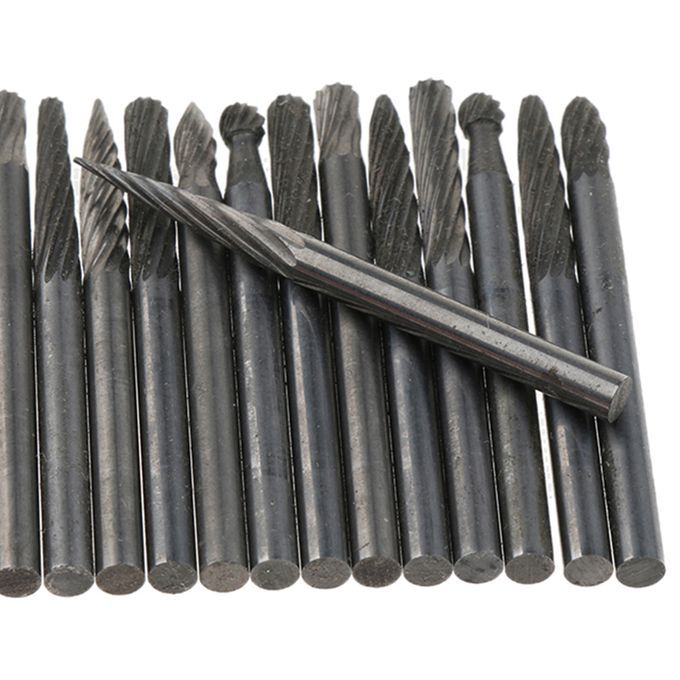 20Pcs HSS Routing Router Bits Burr Rotary Tools 1/8'' /3mm Shank