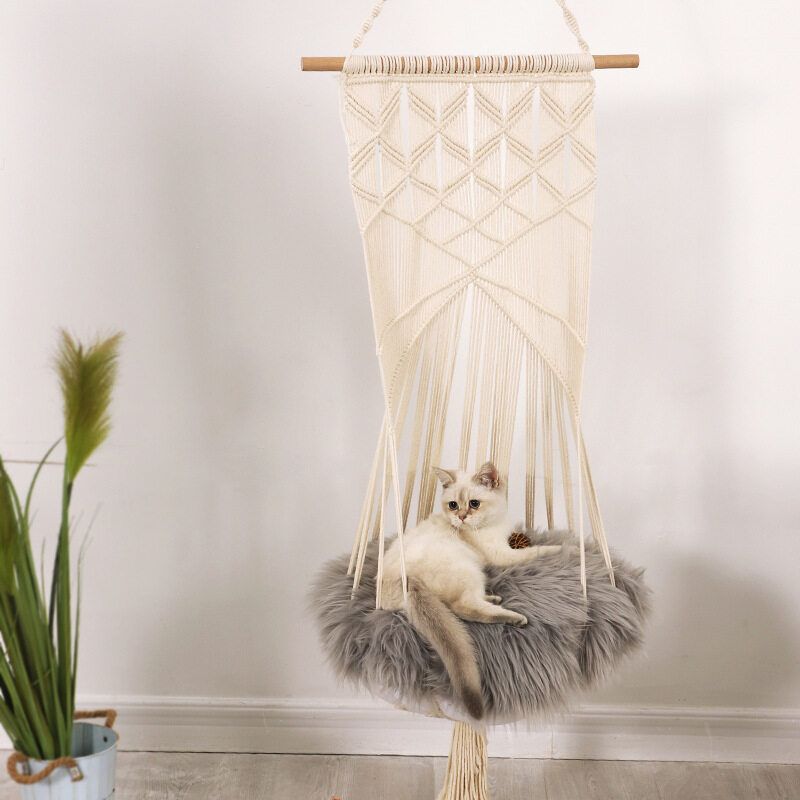 Cat Bedding Hammock Cat Swing Swing Bed Hanging Sleep Chair Seat Tassel Hammock Cotton