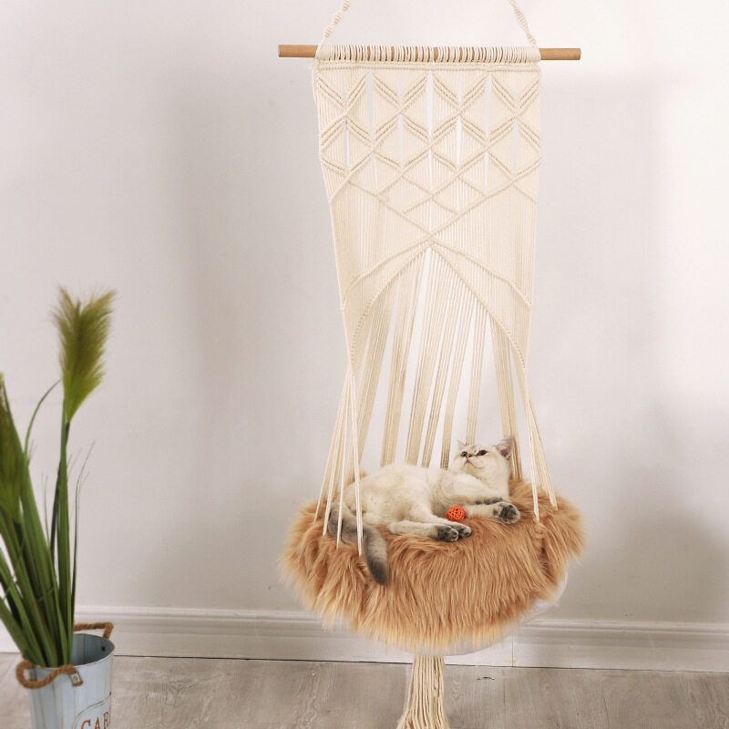 Cat Bedding Hammock Cat Swing Swing Bed Hanging Sleep Chair Seat Tassel Hammock Cotton