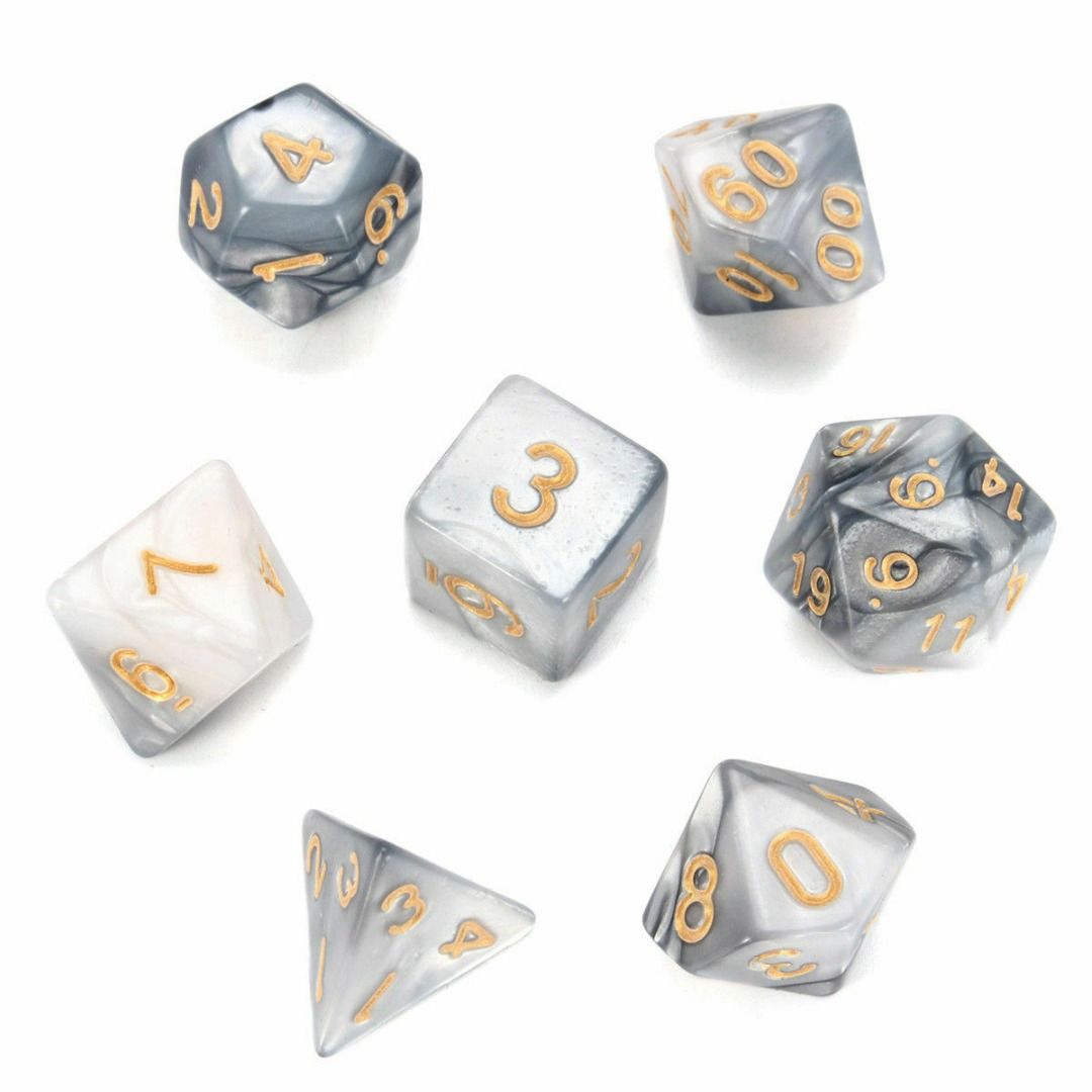 7pcs Dual Color Digital Dice Multi Sides 20/12/10/100/8/6/4
