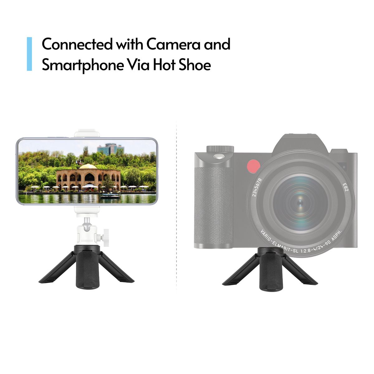 Mini Tabletop Folding Tripod With 1/4 Screw For Mobile Phone