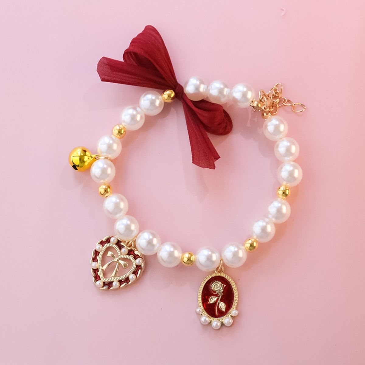 Dog Necklace Wedding Pet Collar Jewelry Accessories Red
