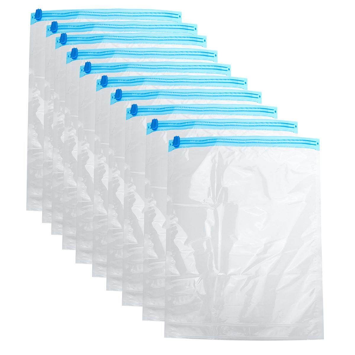 10PCS/Set Vacuum Compressed Bags Transparent Clothing Space Saving Bags Travel Home Sealed Compression Storage Bags Army Green