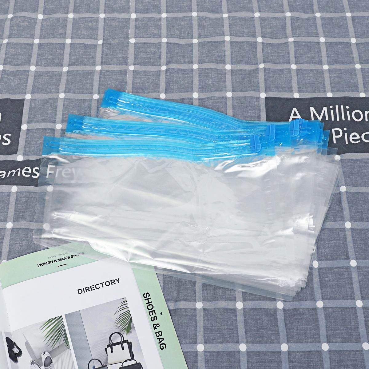 10PCS/Set Vacuum Compressed Bags Transparent Clothing Space Saving Bags Travel Home Sealed Compression Storage Bags Army Green