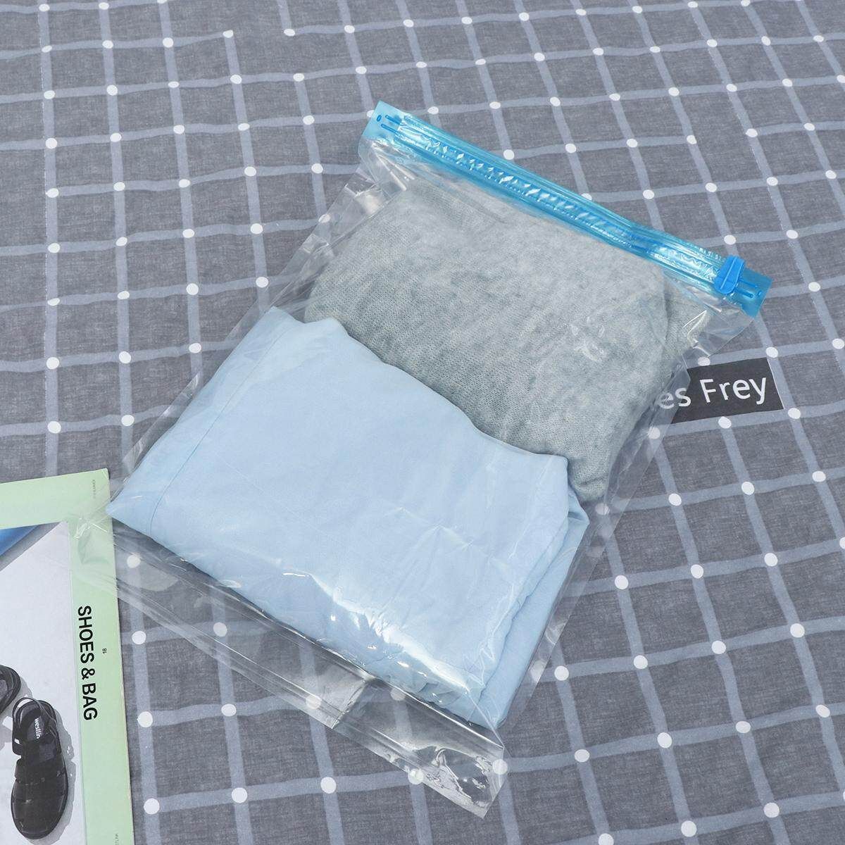 10PCS/Set Vacuum Compressed Bags Transparent Clothing Space Saving Bags Travel Home Sealed Compression Storage Bags Army Green