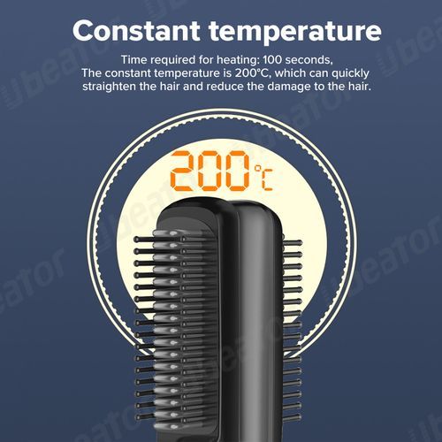 Rechargeable Portable Anti Scald Ceramic Rapid Heating Hot Hair Comb Straightener Beard Brush