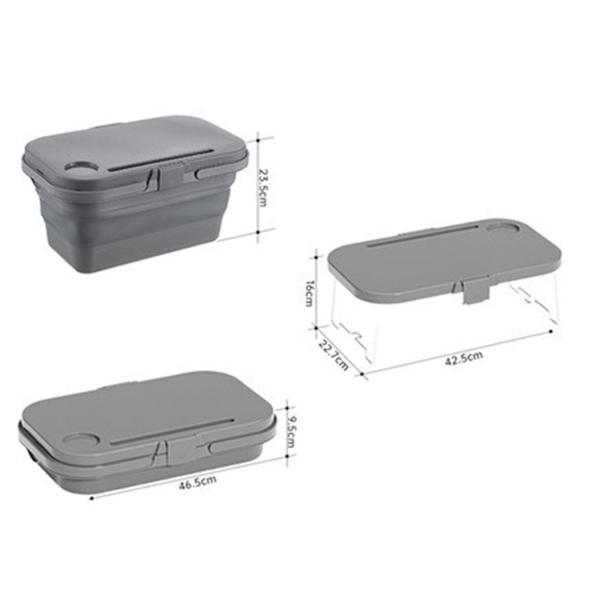 Picnic Food Basket Outdoor Food Fruit Folding Box Grey